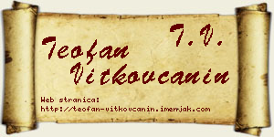 Teofan Vitkovčanin vizit kartica